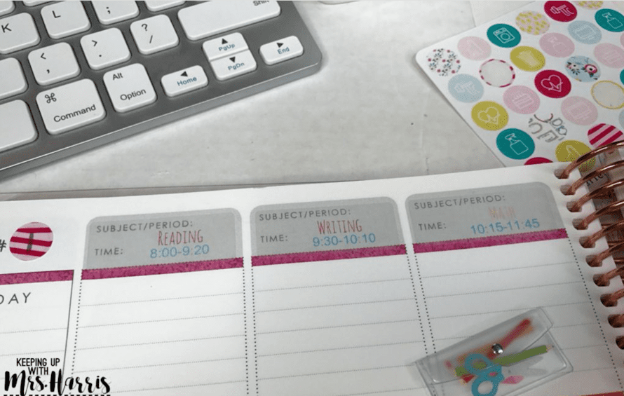 Use clear address labels for lesson planning - 10 Tips for Organizing Your Teacher Planner