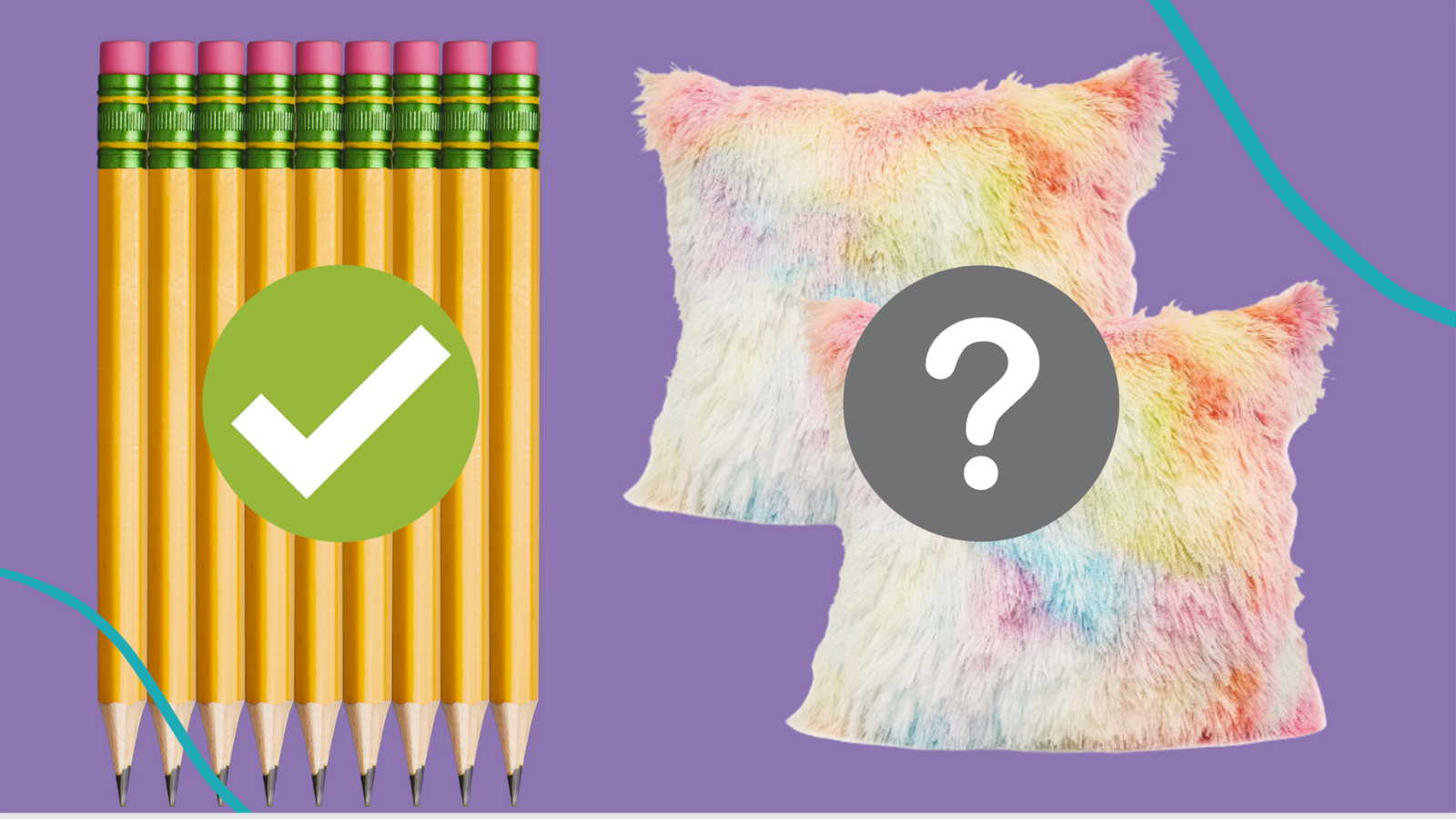 Two school supplies showing teachers are divided on whether to put fun decor on wishlists