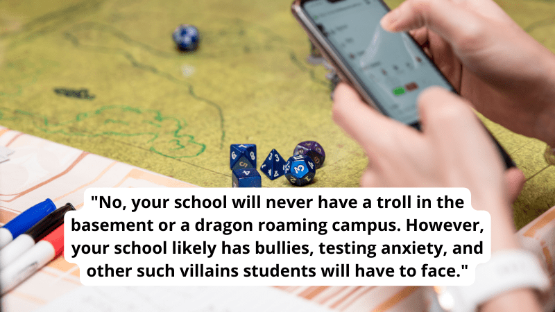 Image of teacher using Dungeons & Dragons with students
