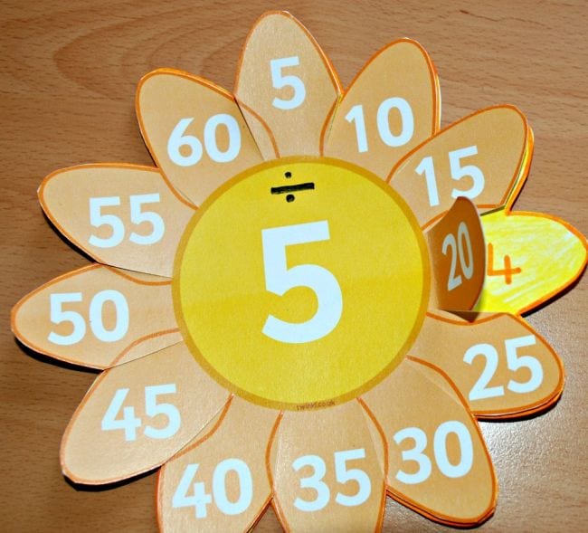Paper flower with 5 in the middle, with petals show dividends of 5