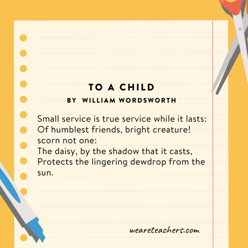 To a Child by William Wordsworth