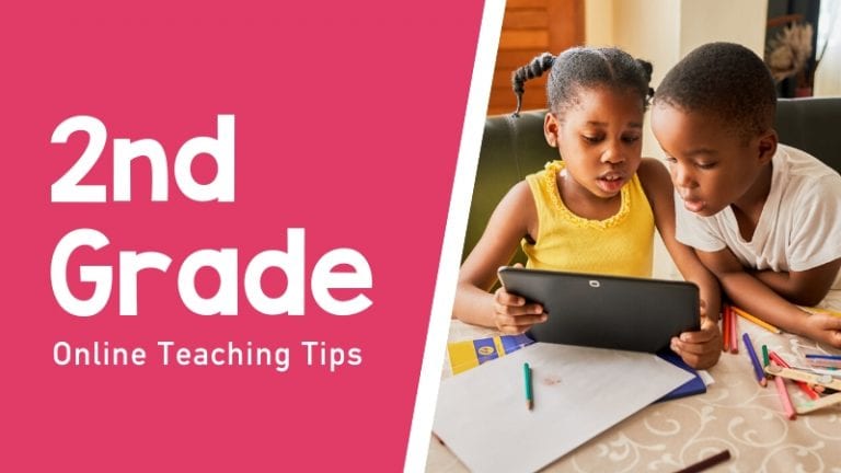 Still of kids learning second grade online teaching tips