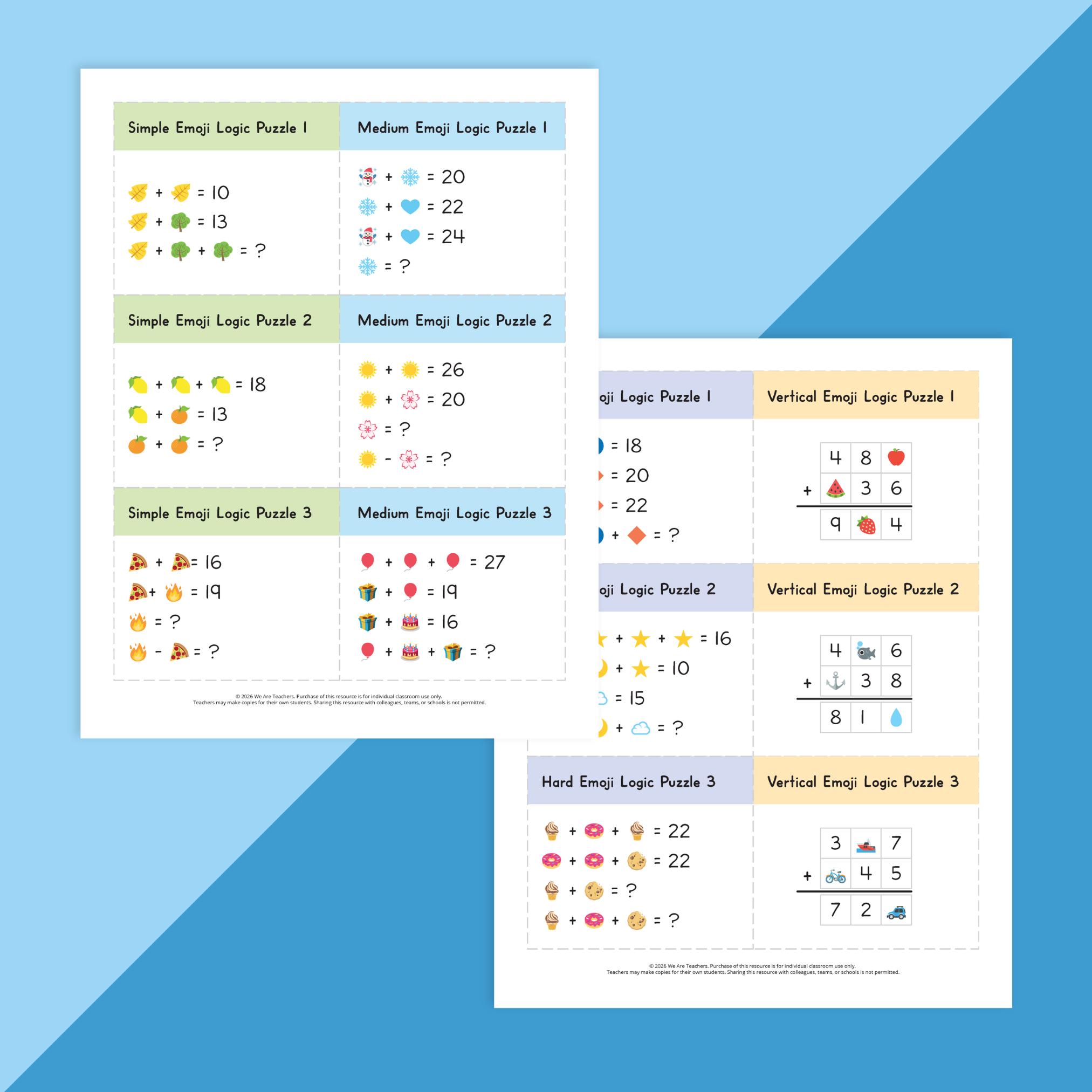 Two worksheet images from the Elementary Team Building & Collaboration Activity Kit.