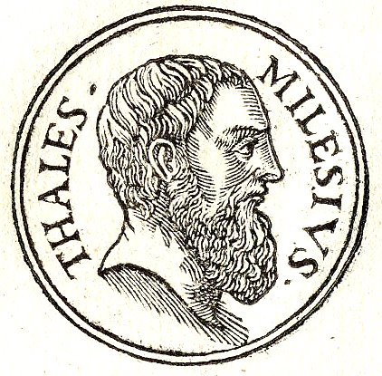image depicting the profile of thales of miletus, a famous mathematician