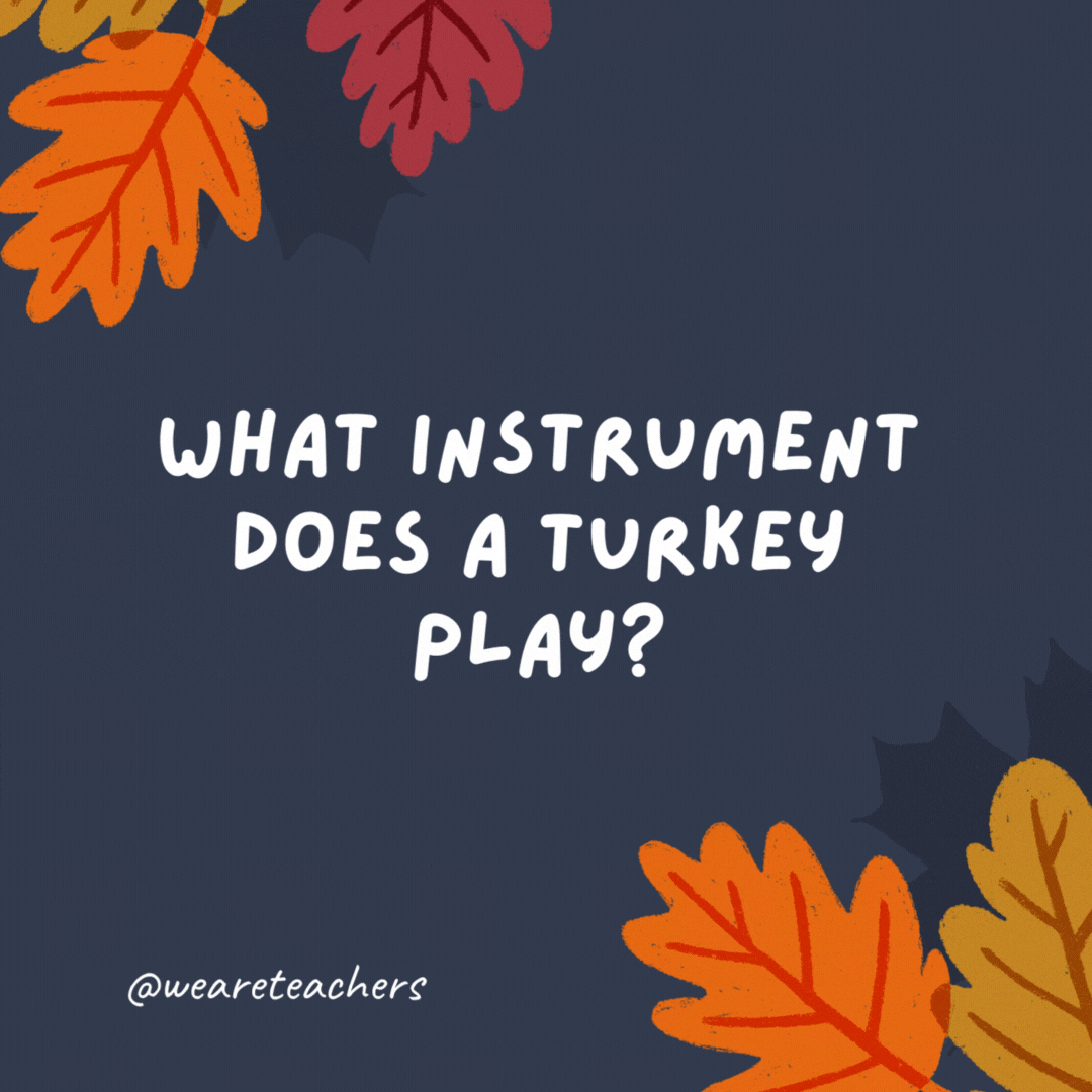 What instrument does a turkey play? The drumstick!