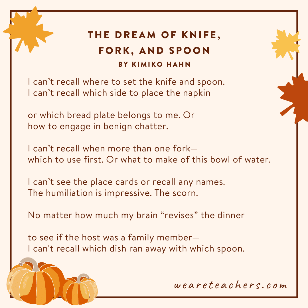  The Dream of Knife, Fork, and Spoon  by Kimiko Hahn