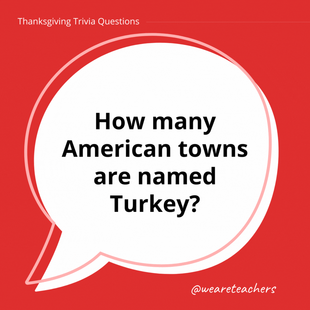 1. How many American towns are named Turkey?