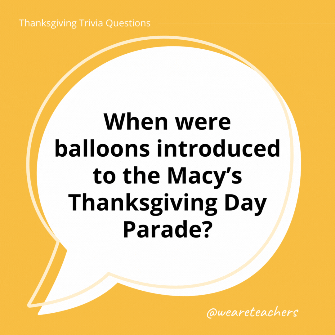 When were balloons introduced to the Macy’s Thanksgiving Day Parade?