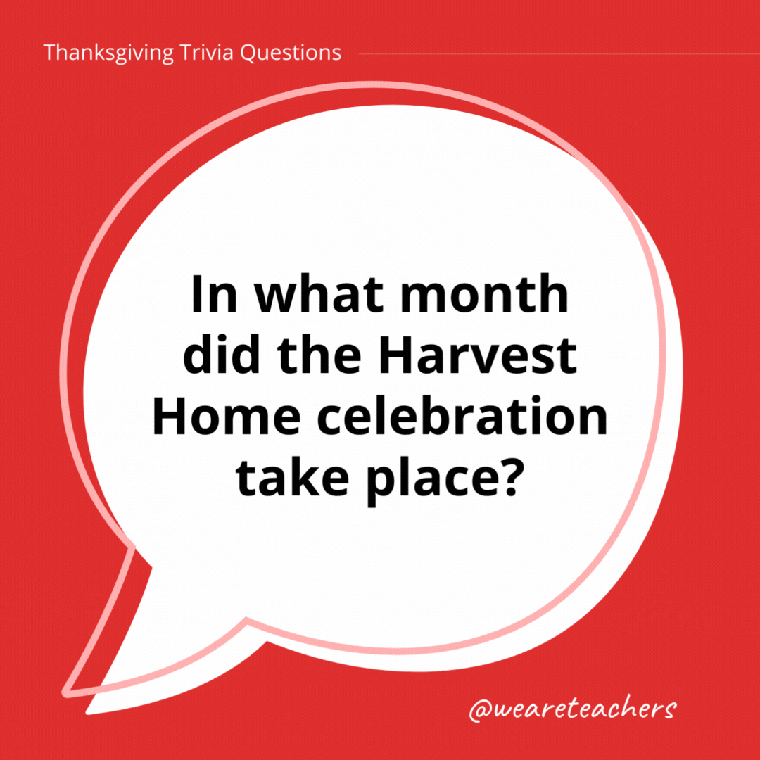 In what month did the Harvest Home celebration take place?