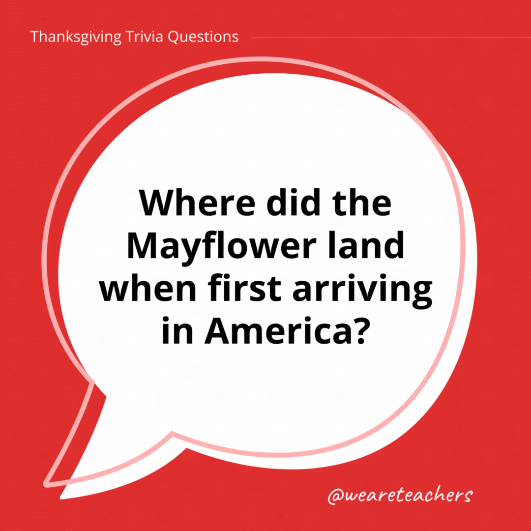 Where did the Mayflower land when first arriving in America?