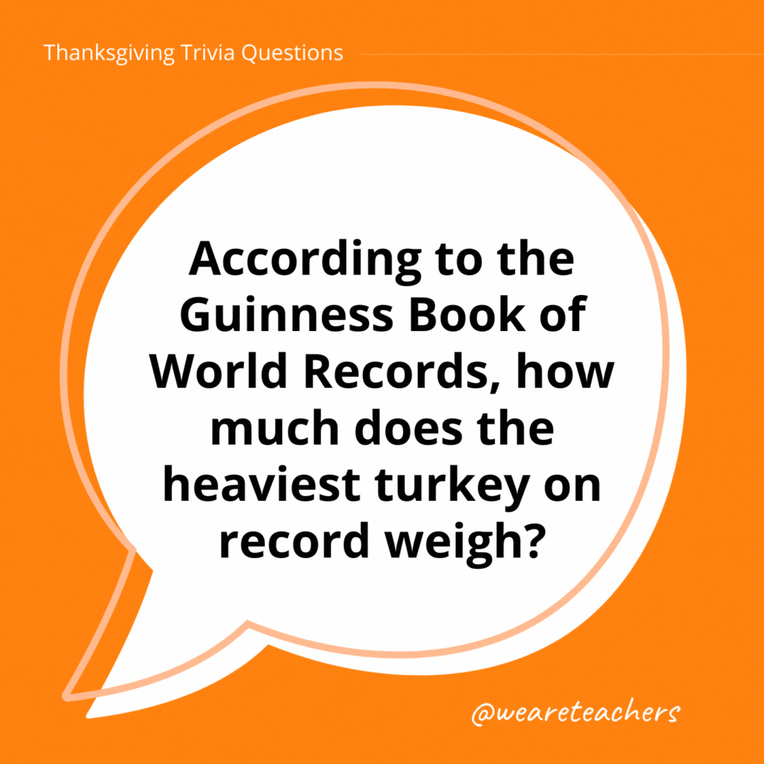 According to the Guinness Book of World Records, how much does the heaviest turkey on record weigh?