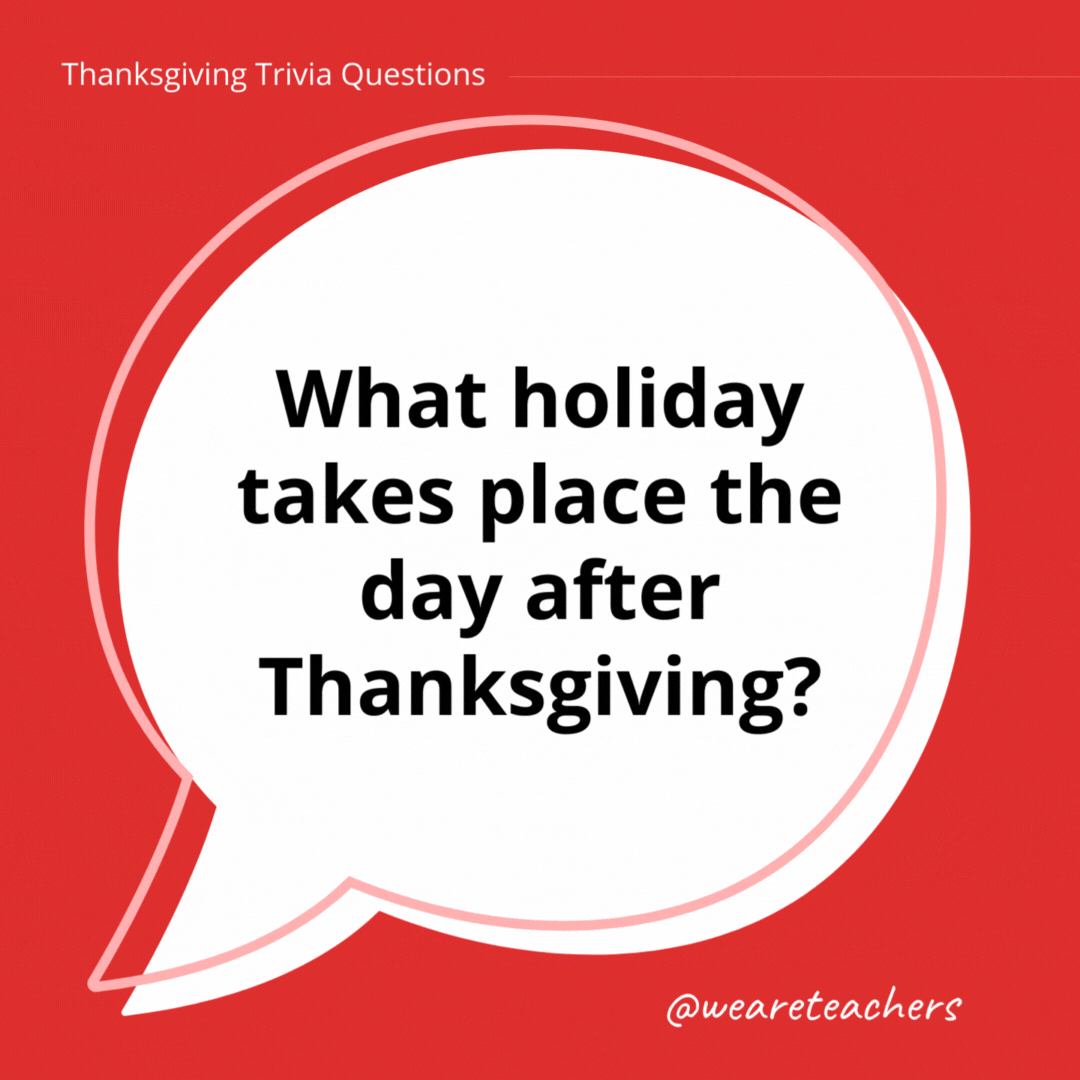 What holiday takes place the day after Thanksgiving?