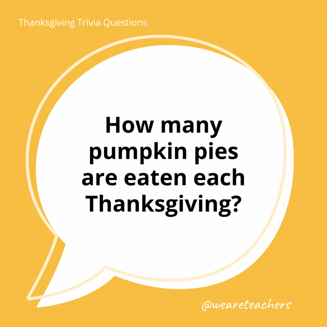 How many pumpkin pies are eaten each Thanksgiving?