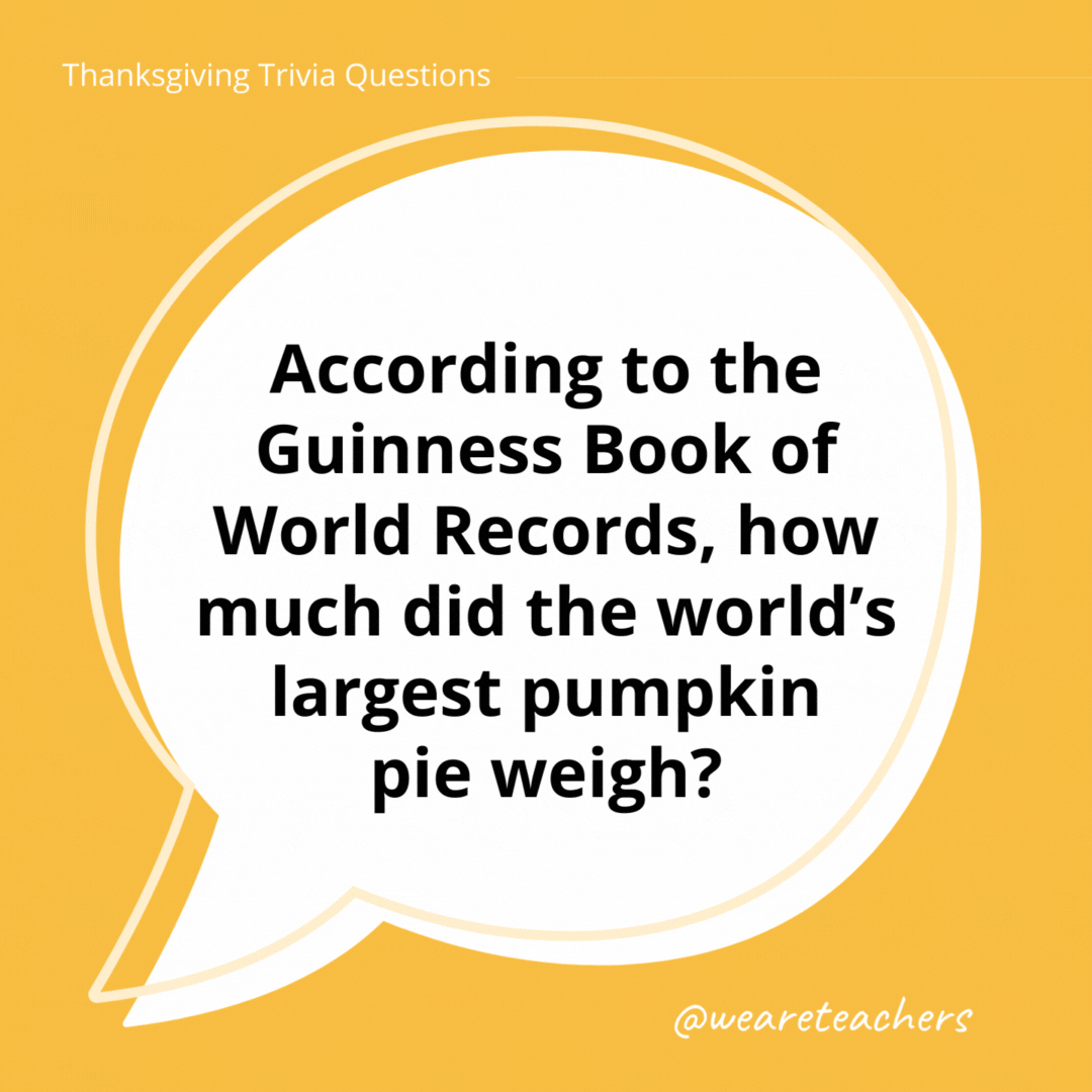 According to the Guinness Book of World Records, how much did the world’s largest pumpkin pie weigh?
