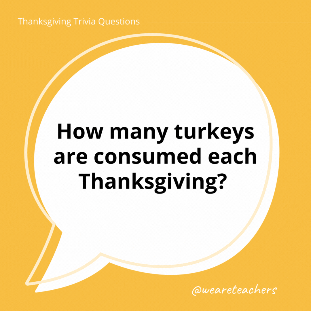 How many turkeys are consumed each Thanksgiving? 