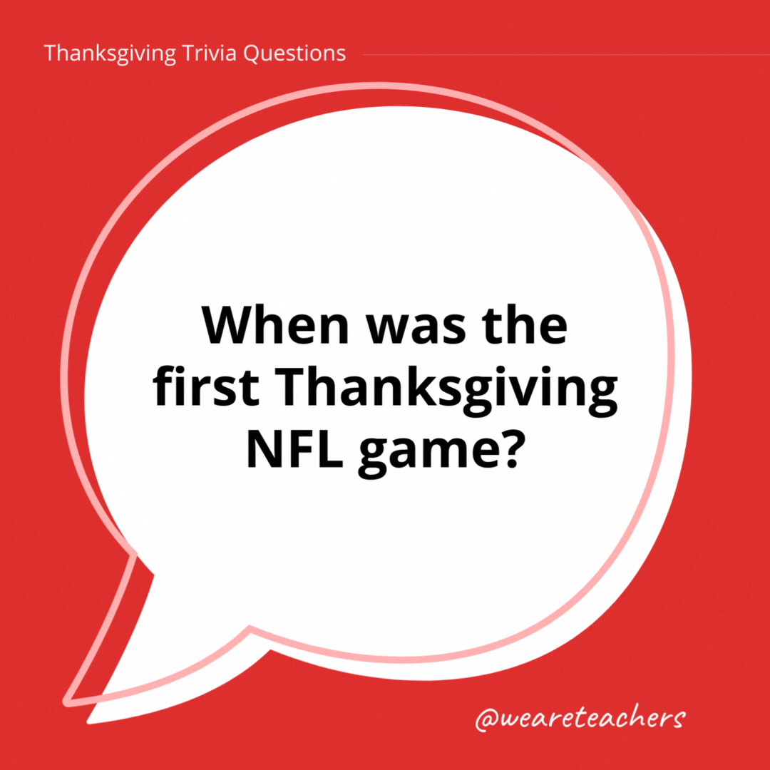 When was the first Thanksgiving NFL game?