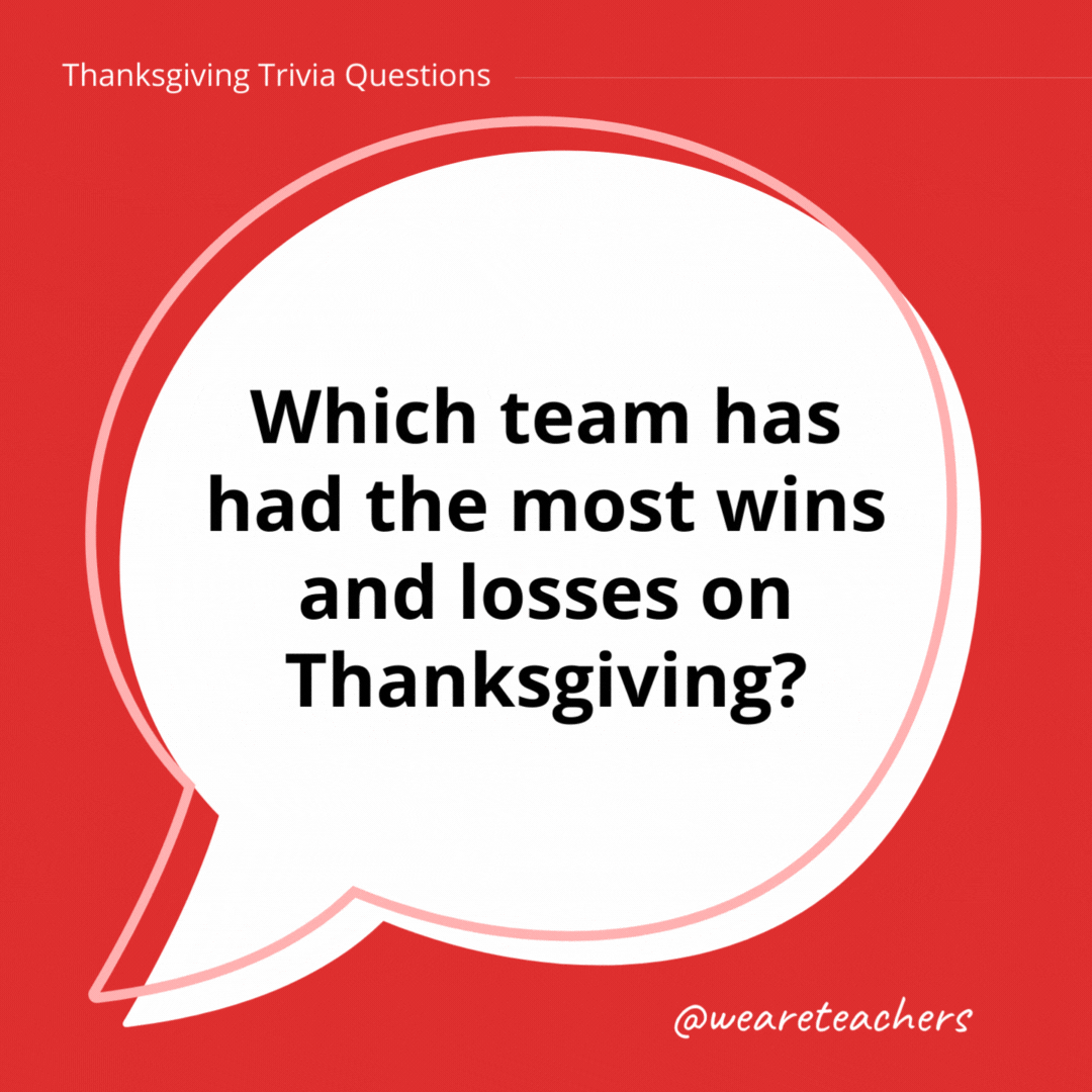 Which team has had the most wins and losses on Thanksgiving?