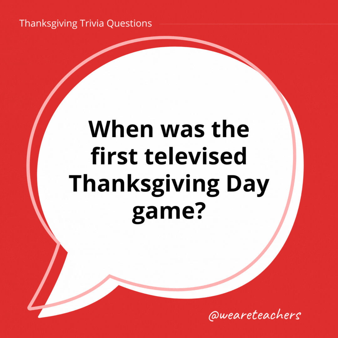 When was the first televised Thanksgiving Day game?