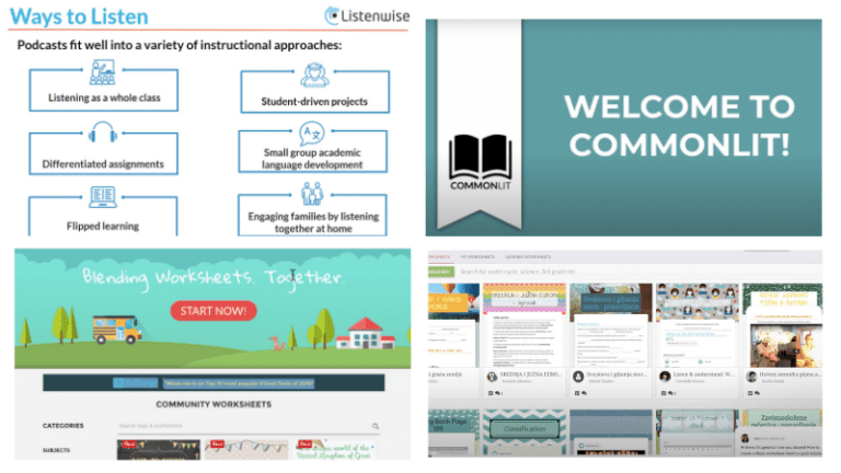 A collage of four training videos from our article 8 Best Online Tools For Teacher Planning.