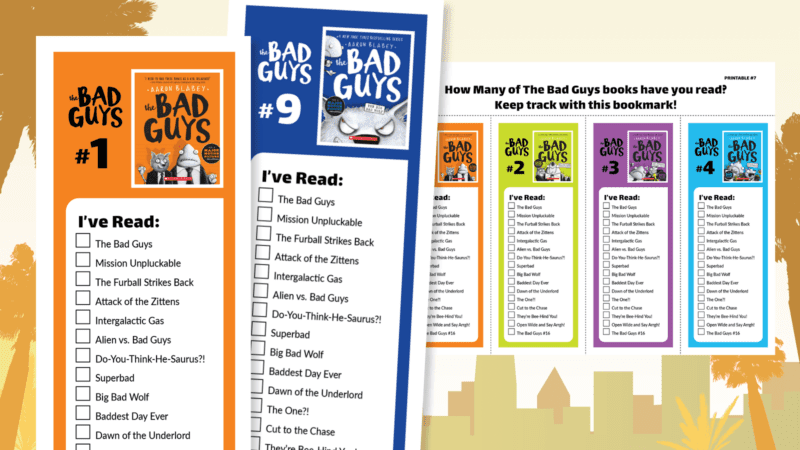 The Bad Guys Printable Bookmarks