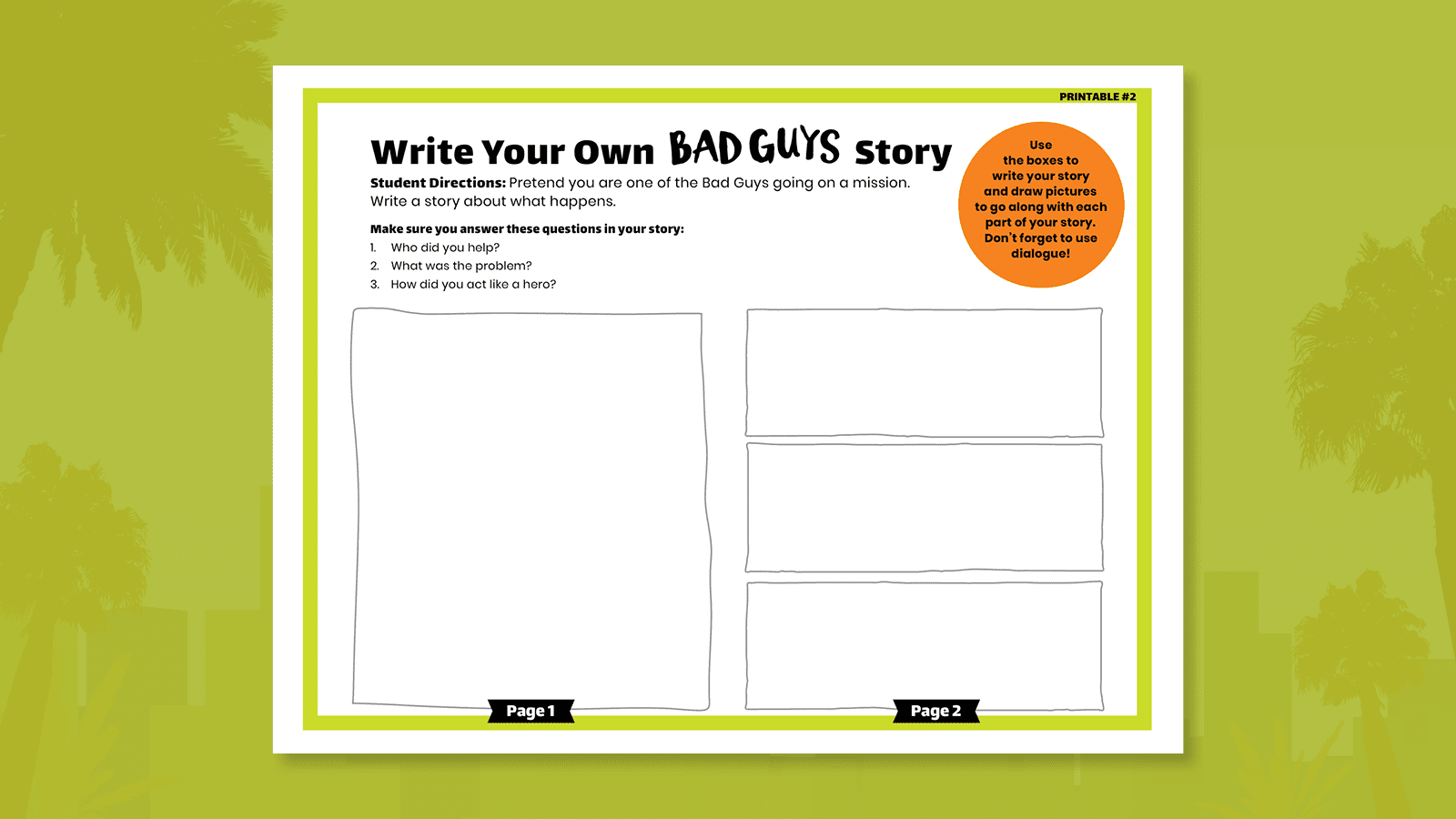 The Bad Guys Writing Activity