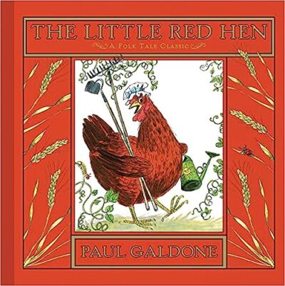 Book cover of The Little Red Hen by Paul Galdone, as an example of folktales for kids