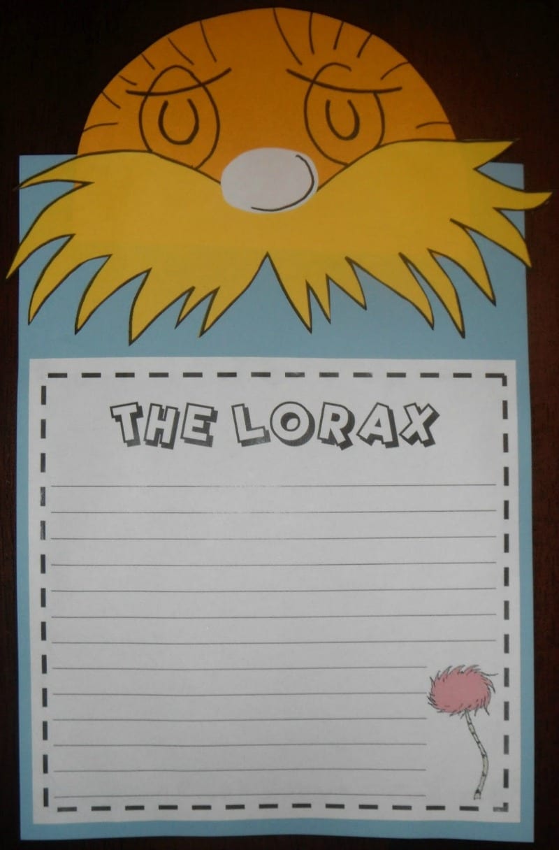 Lorax Writing Template