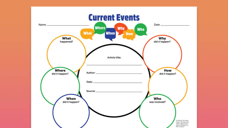 Current events worksheet graphic organizer