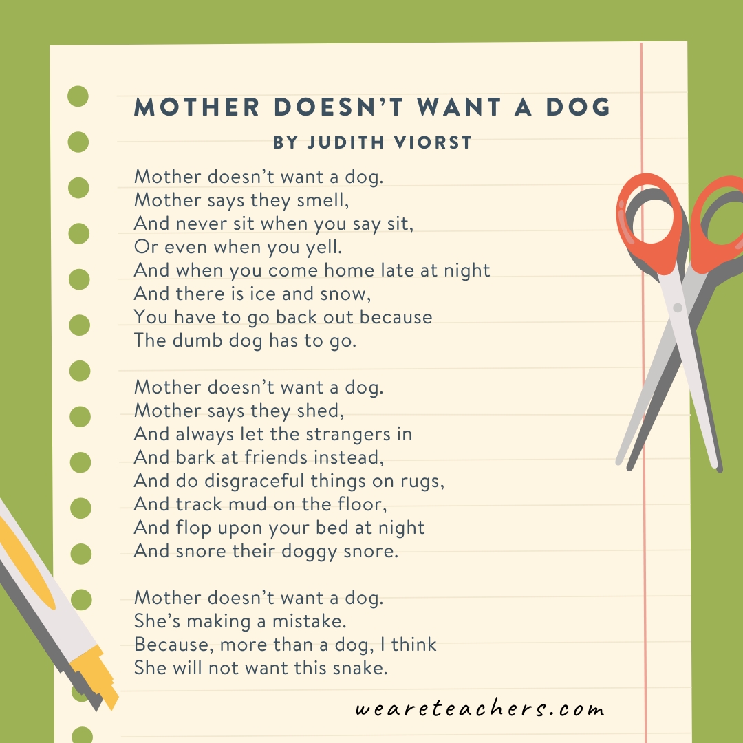 जूडिथ विओर्स्ट द्वारा माँ को कुत्ता नहीं चाहिए