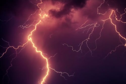 lightning across a dark sky- weather activities