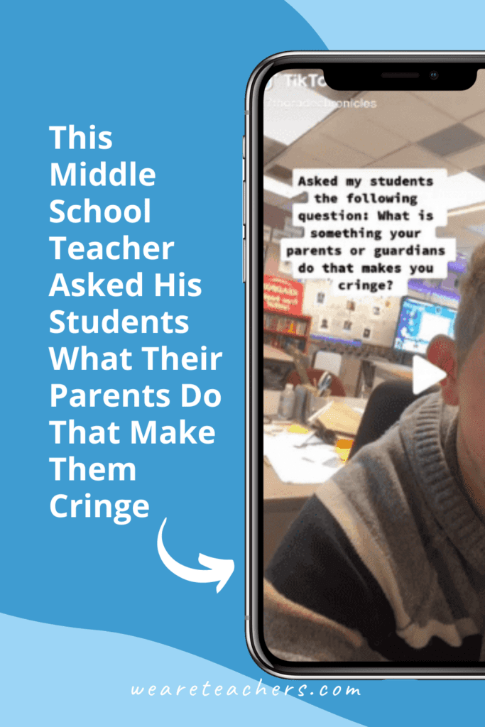 This Middle School Teacher Asked His Students What Their Parents Do That Make Them Cringe