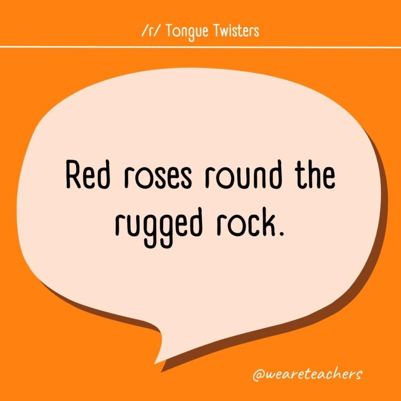 Red roses round the rugged rock.