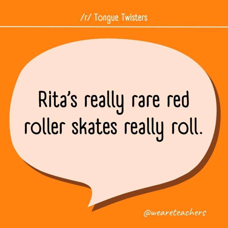 Rita's really rare red roller skates really roll.