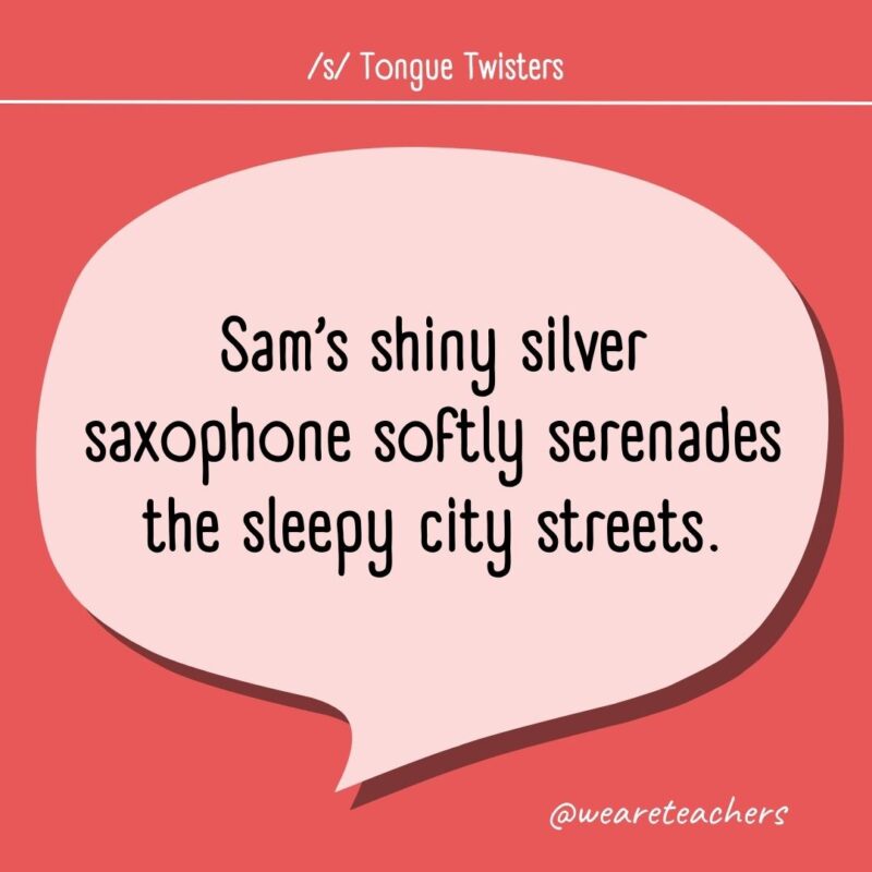 Sam's shiny silver saxophone softly serenades the sleepy city streets.