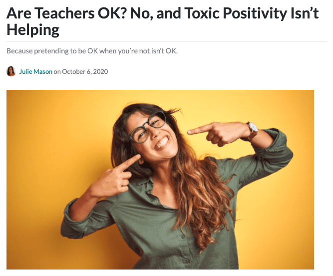 Toxic Positivity header image.