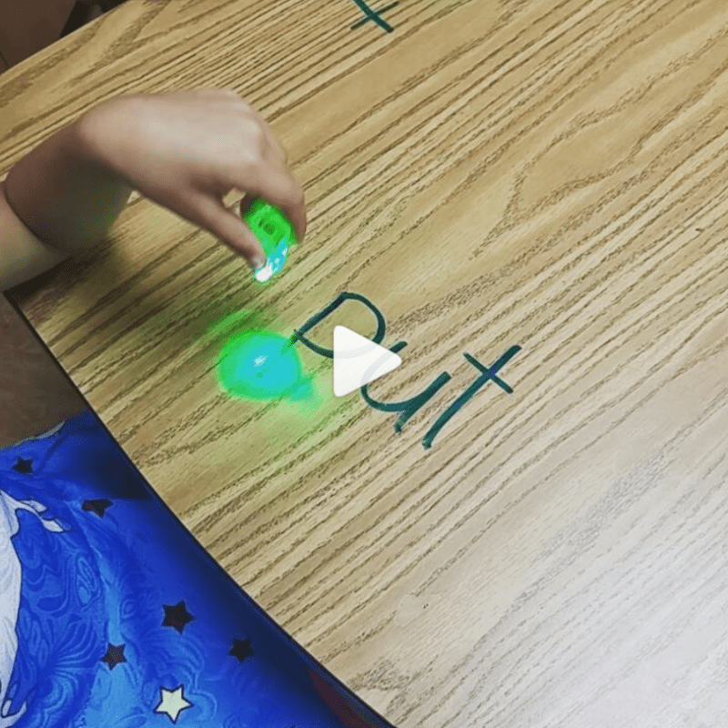 Trace words with flashlights