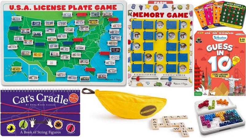 Collage of Travel Games for Kids