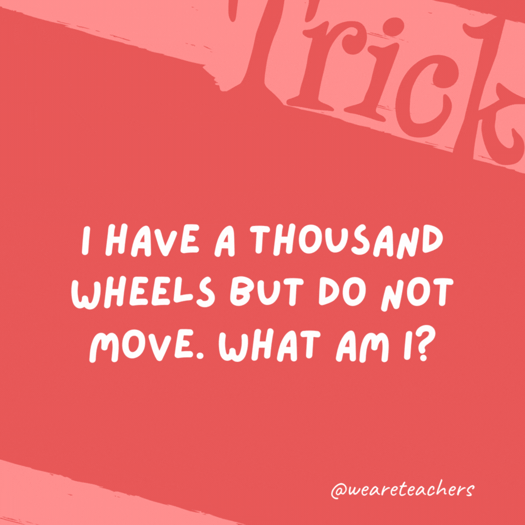 I have a thousand wheels but do not move. What am I?

A parking lot.