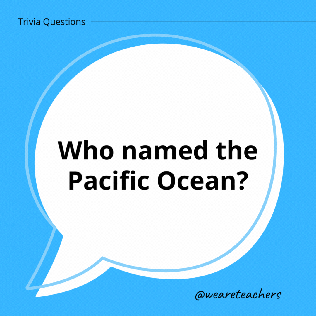 Who named the Pacific Ocean?