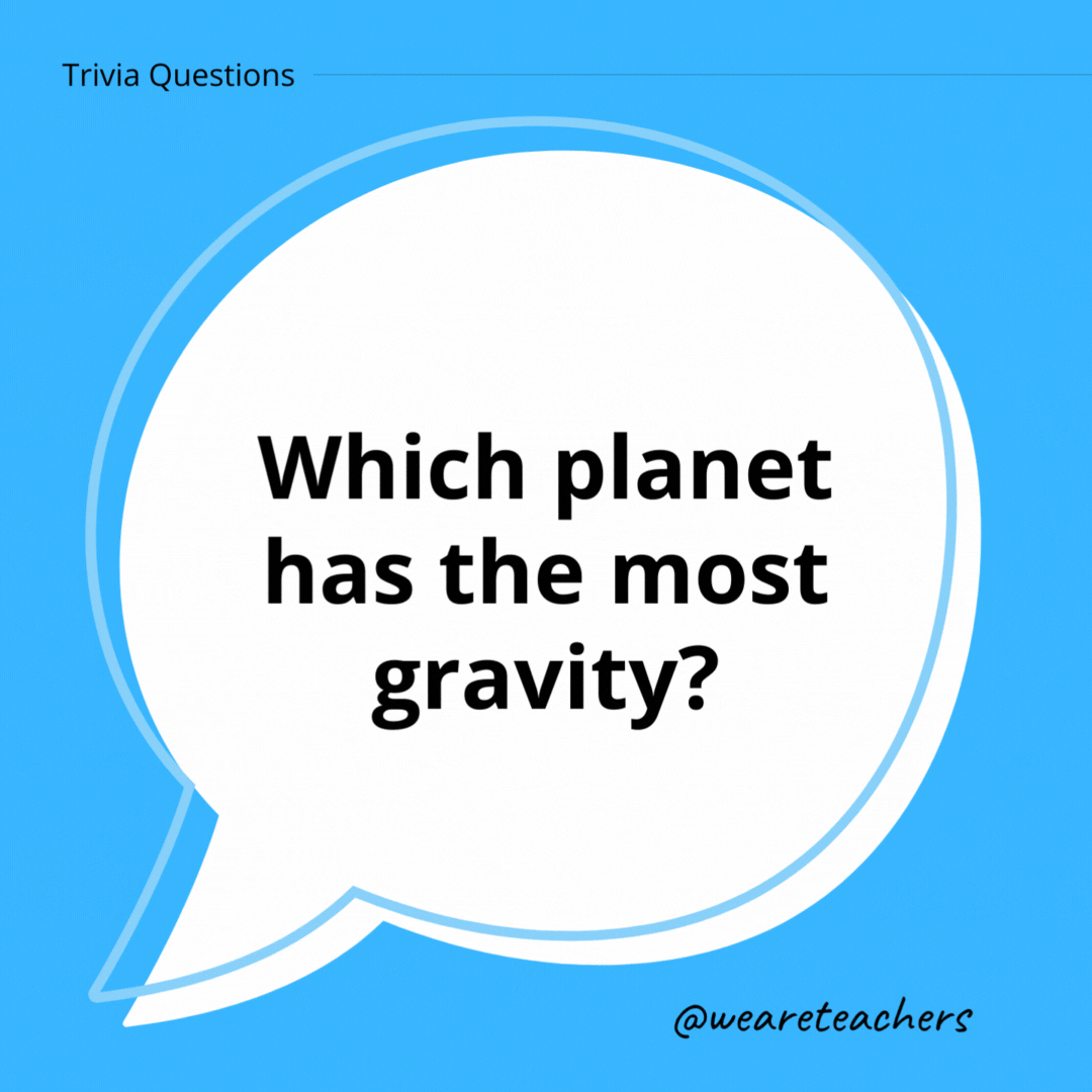 Which planet has the most gravity?