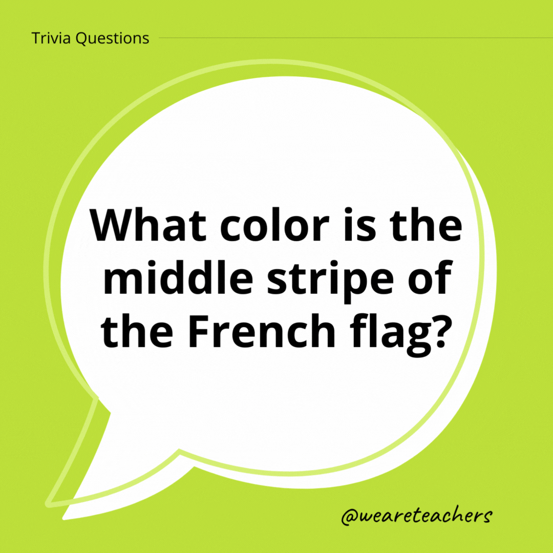 What color is the middle stripe of the French flag?