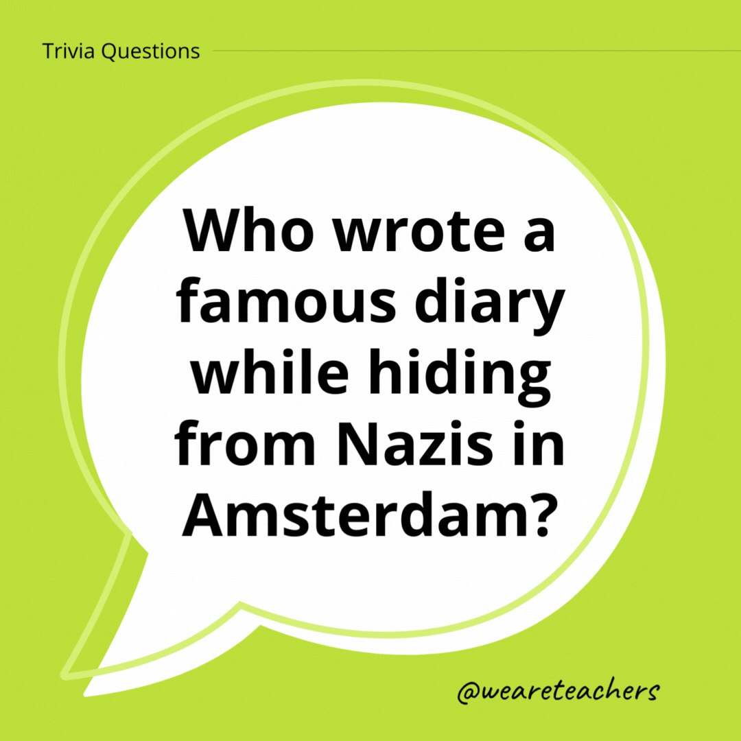Who wrote a famous diary while hiding from Nazis in Amsterdam?