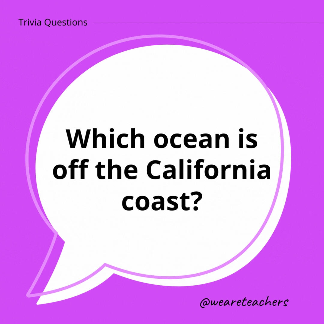 Which ocean is off the California coast?