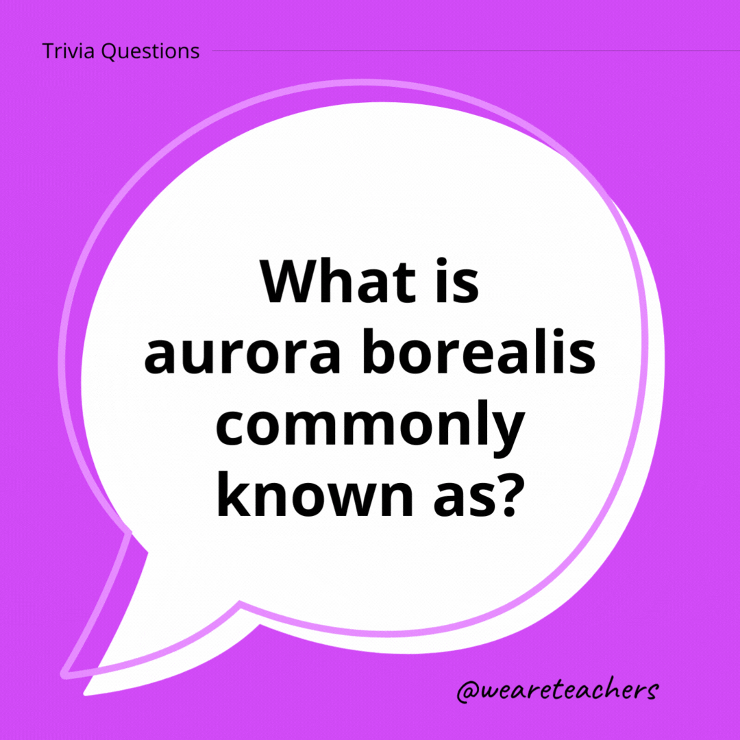 What is aurora borealis commonly known as?