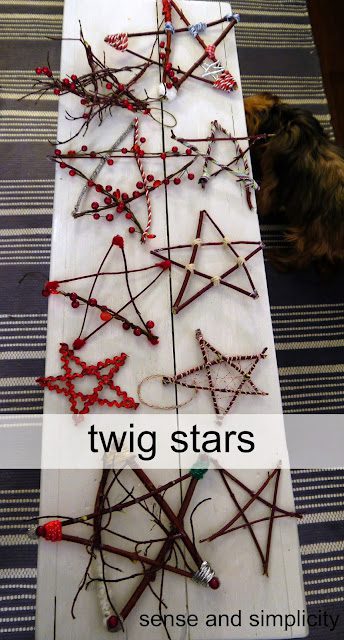 Star crafts made from twigs