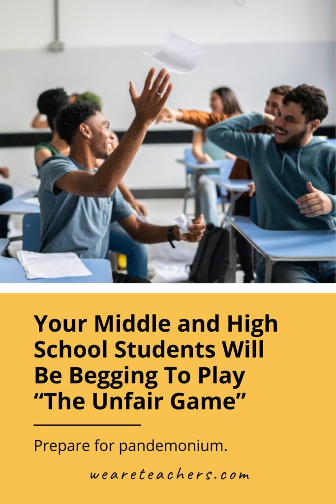 Once they learn "The Unfair Game," they'll be begging to play this review game all the time. Here are the rules.