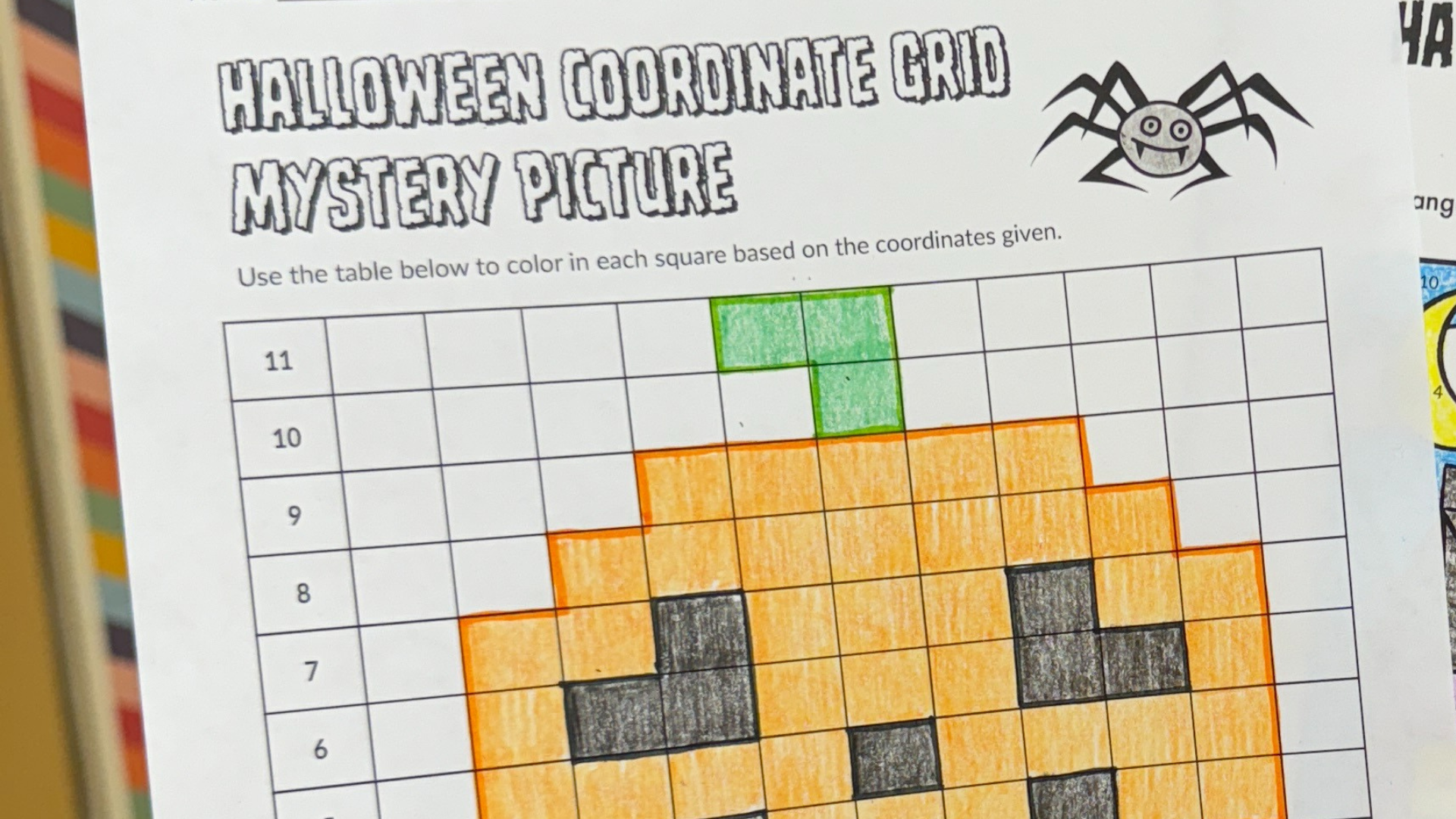 Halloween Coordinate Grid Mystery Picture Halloween Coordinate Grid Mystery Picture