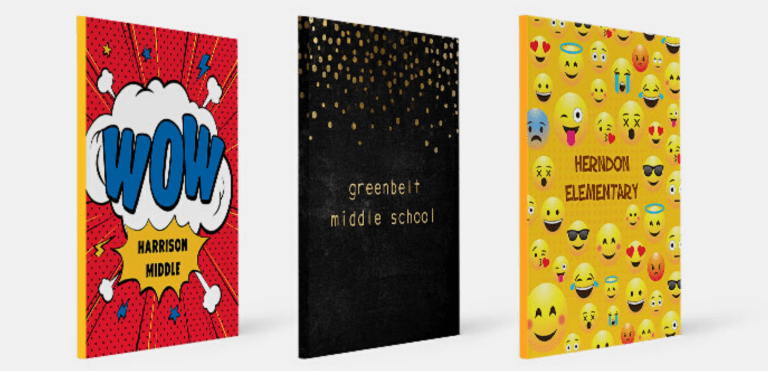 Three yearbook covers