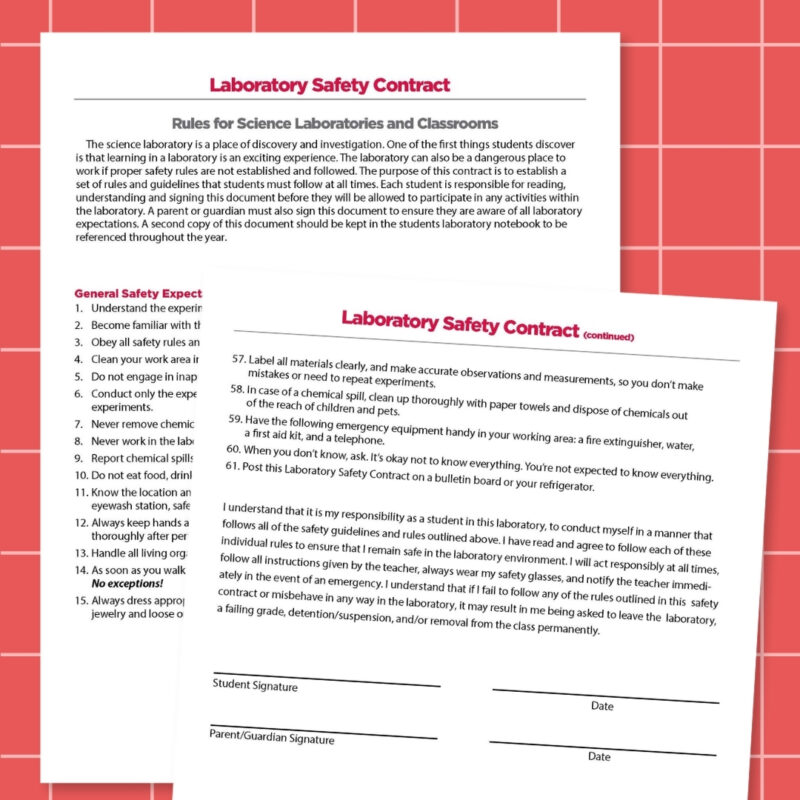 Images of ward's Science's lab safety contract printable