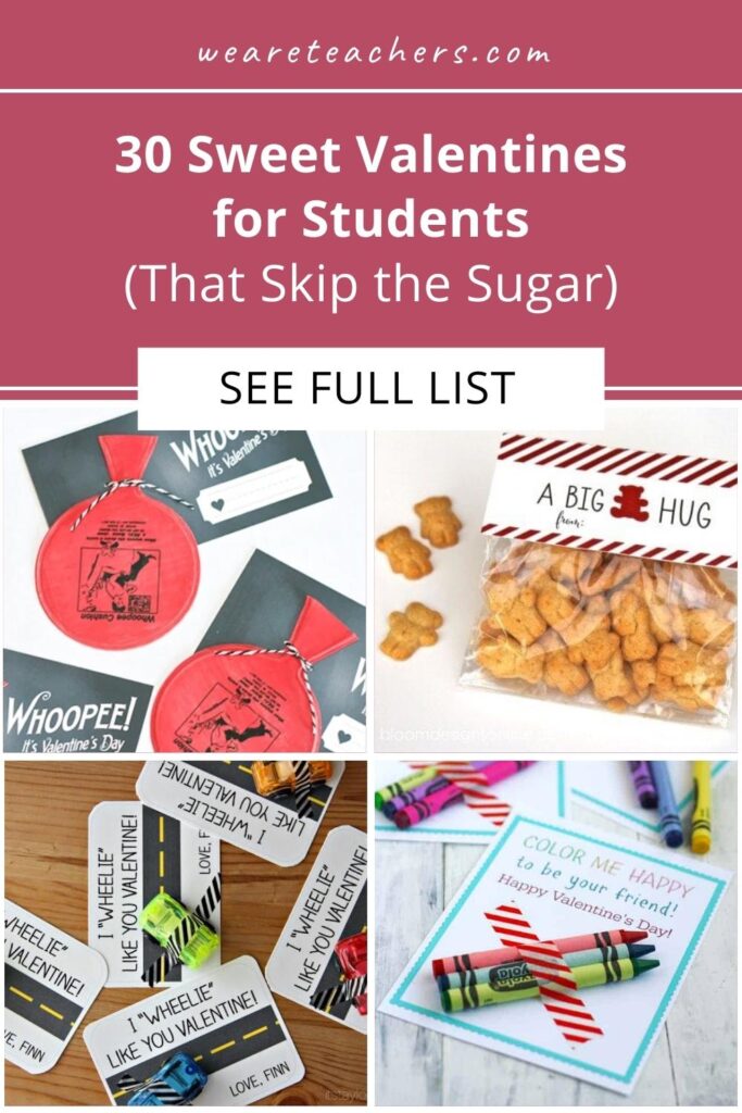 Looking for easy ideas for valentines for students? Here are 30 simple, low-cost ideas (with no sugar or allergies to worry about).